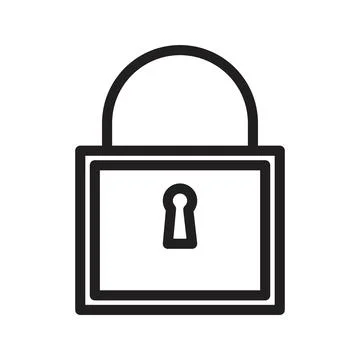 Padlock icon line art vector Stock Illustration