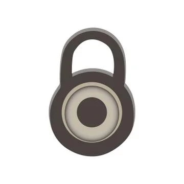 Padlock icon lock vector isolated illustration symbol sign security safe desi 库存插图