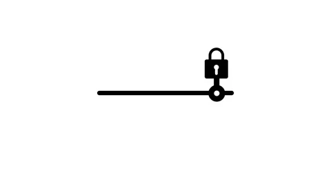 Padlock icon on a network line animation isolated on white background Stock Footage 341797099