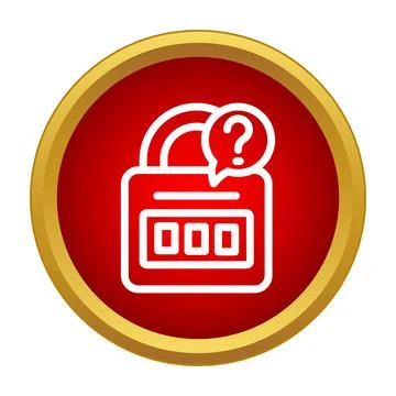 Padlock icon with question mark for forgotten password Stock Illustration