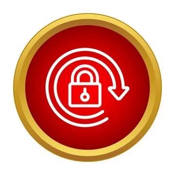 Padlock icon representing data security and password reset Stock Illustration