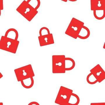 Padlock icon seamless pattern background. Business concept vector illustratio Stock Illustration