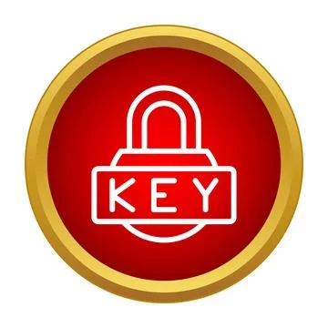 Padlock icon security button identifying a keyword Illustrazione stock