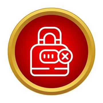 Padlock icon showing denied access or incorrect password Stock Illustration