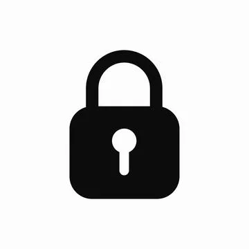 Padlock icon sign design on isolated white background. Vector clipart illustr Stock Illustration