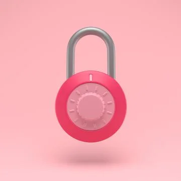 Padlock icon simple 3d illustration on pastel abstract background. Lock with  Stock Illustration