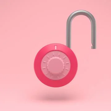 Padlock icon simple 3d illustration on pastel abstract background. Lock with  스톡 일러스트
