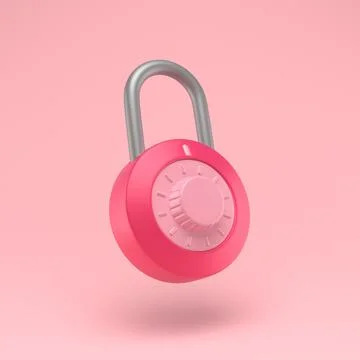 Padlock icon simple 3d illustration on pastel abstract background. Lock with  Stock Illustration