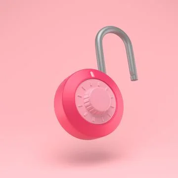 Padlock icon simple 3d illustration on pastel abstract background. Lock with  Stock Illustration