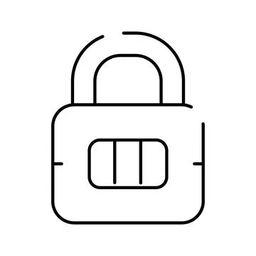 Padlock icon symbolizing digital data security and privacy Stock Illustration