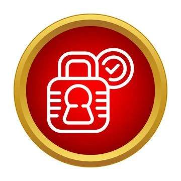 Padlock icon symbolizing secure data protection verification Stock Illustration