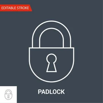 Padlock Icon. Thin Line Vector Illustration Stock Illustration