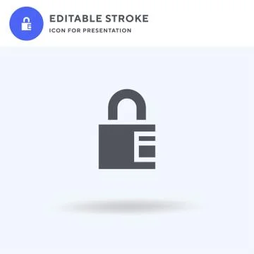 Padlock icon vector, filled flat sign, solid pictogram isolated on white, logo Illustrazione stock