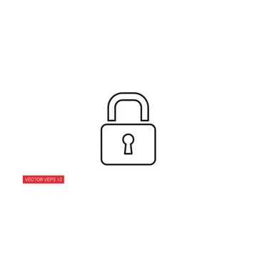 Padlock icon vector graphic for security and protection with ideal for digita Stock Illustration