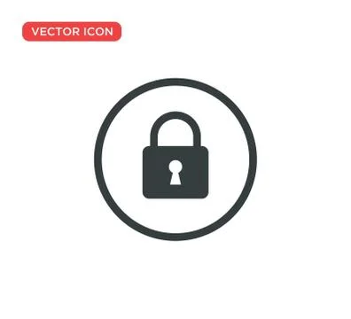 Padlock Icon Vector Illustration Design Stock Illustration