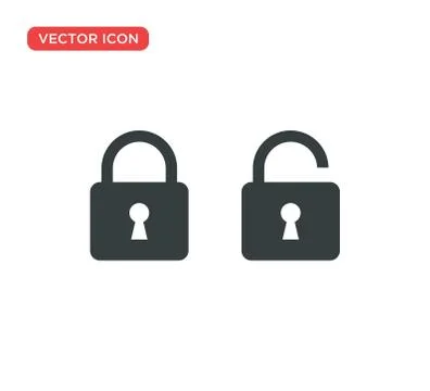 Padlock Icon Vector Illustration Design Stock Illustration