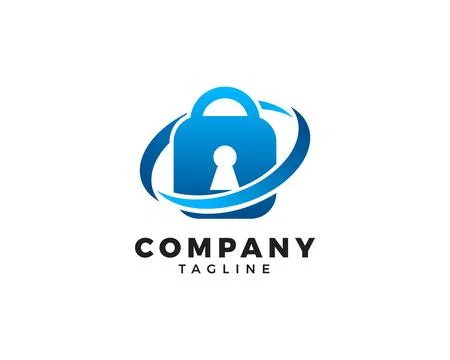 Padlock Icon Vector Logo Design Template Stock Illustration