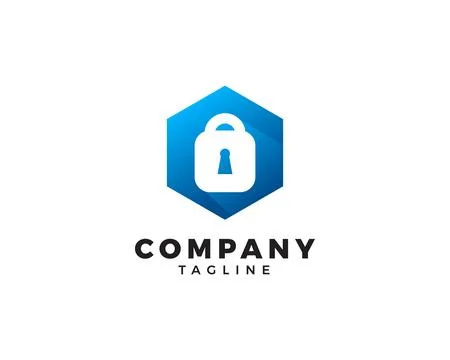 Padlock Icon Vector Logo Design Template Stock Illustration