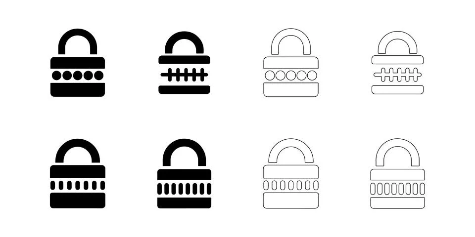 Padlock icons set Stock Illustration