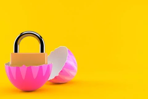 Padlock inside easter egg Stock Illustration