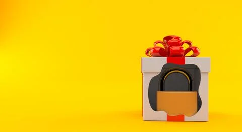 Padlock inside gift Stock Illustration