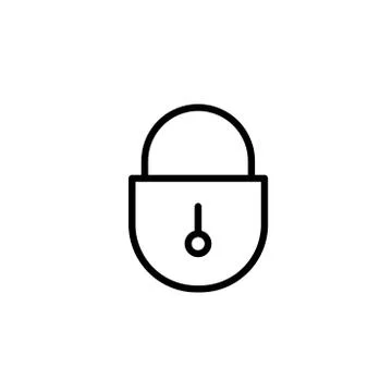 A padlock isolated against a white background Stock Illustration