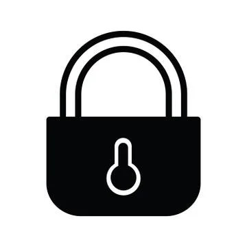 A padlock isolated icon black Stock-Illustration