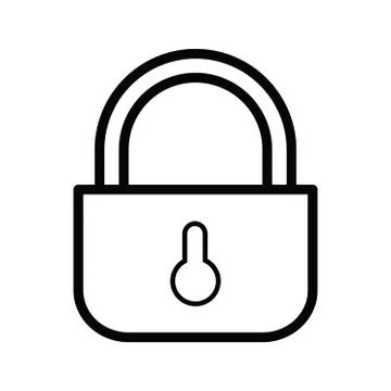 A padlock isolated icon line Stock Illustration