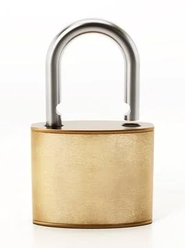 Padlock isolated on white background. 3D illustration Padlock isolated on ... Stockfoto's