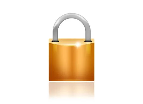 Padlock isolated on white Stock Illustration