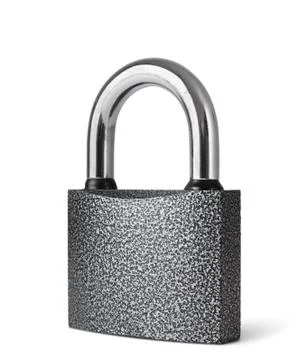 Padlock  isolated on white Stock Photos
