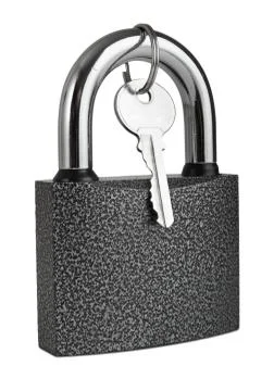 Padlock  isolated on white Stock Photos