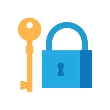 Padlock with key Stock Illustration