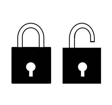 Padlock with key Stock Illustration
