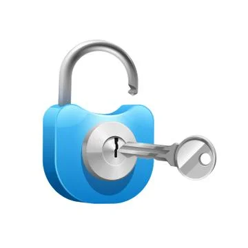 Padlock With Key Illustration Illustrazione stock
