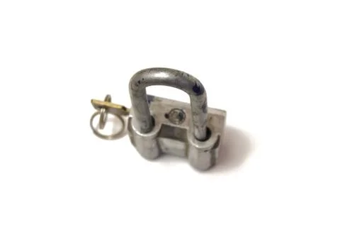 Padlock with key isolated on white background Stock Photos