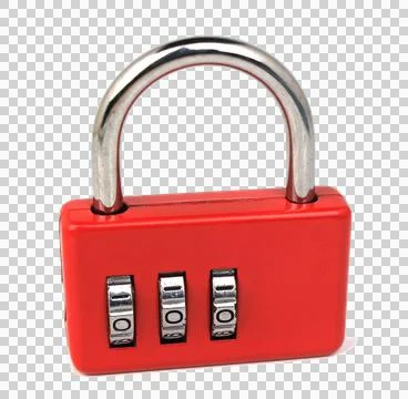 Padlock key lock on transparent background png file Stock Photos