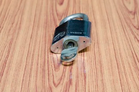 Padlock with key Stock Photos