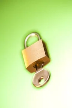 Padlock with key Stock Photos