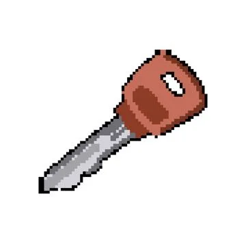Padlock key pixel art vector illustration Stock Illustration