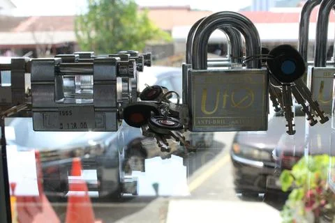 Padlock with Keys – Close-up Shot Stock Photos