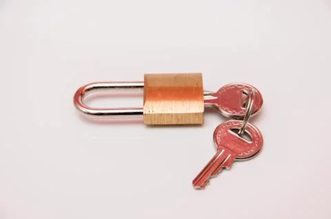 Padlock with keys Stock Photos