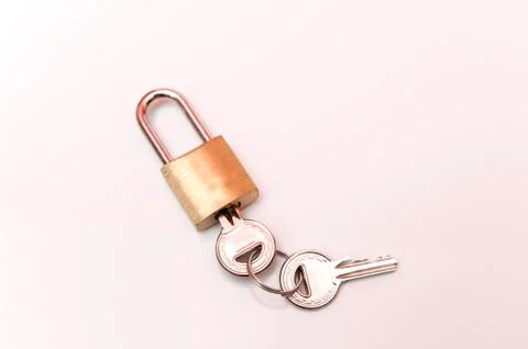 Padlock with keys 写真素材