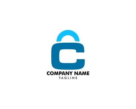 Padlock Letter C Logo Template Stock Illustration