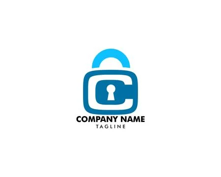 Padlock Letter C Logo Template Stock Illustration
