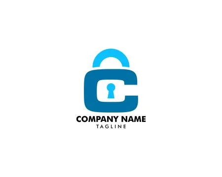 Padlock Letter C Logo Template Stock Illustration
