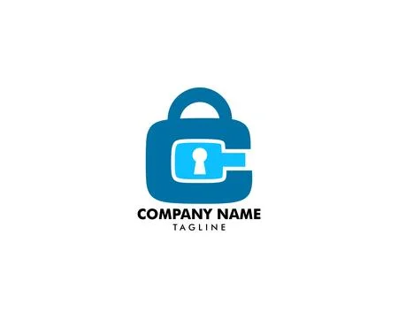 Padlock Letter C Logo Template Stock Illustration