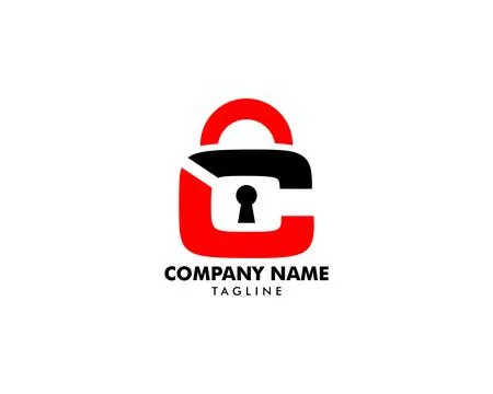 Padlock Letter LC Logo Template Stock Illustration
