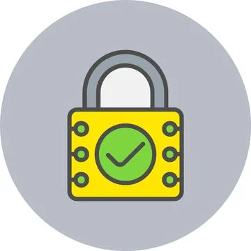 Padlock Line Filled Circle Icon Stock-Illustration