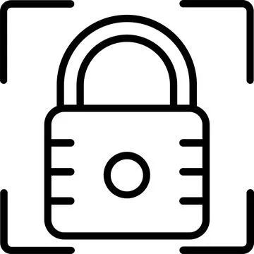 Padlock Line Icon Design Stock Illustration